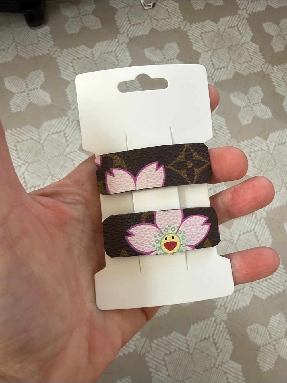 Louis Vuitton murakami Y2K upcycled hair clips brand new